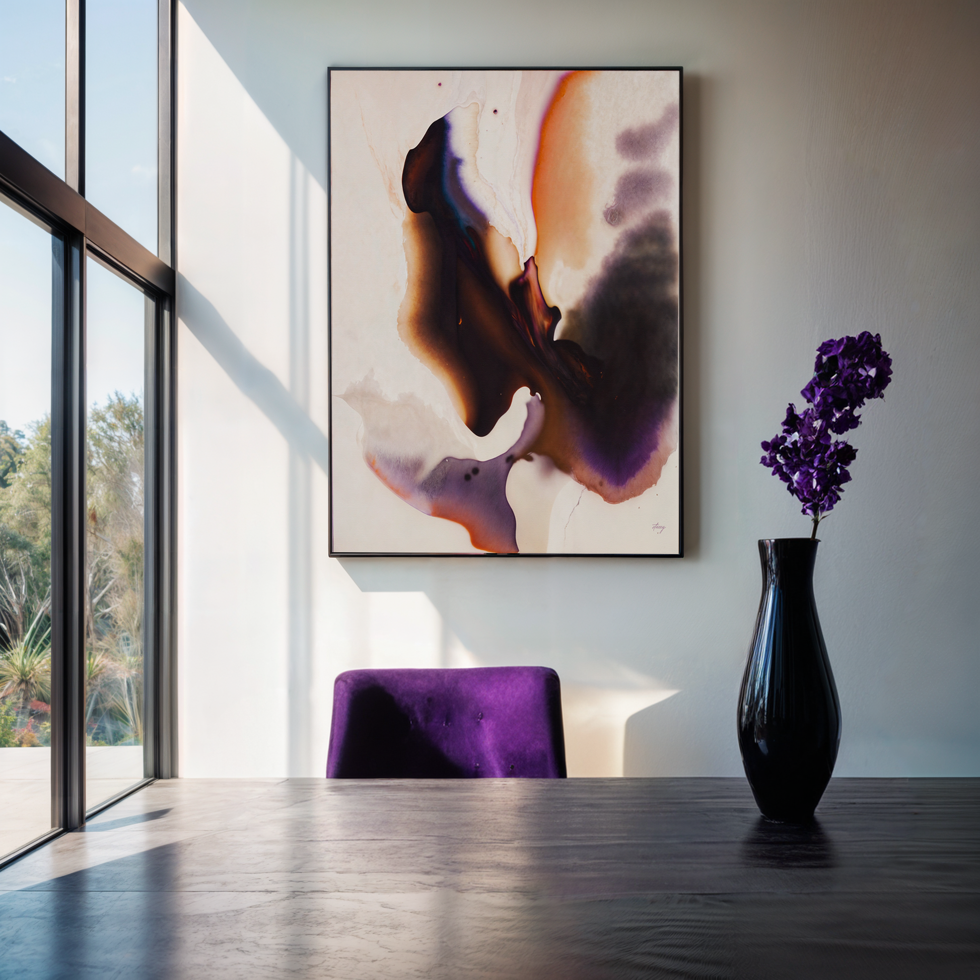 Canvas Print Velvet Bloom III abstract brown-orange-purple design on crafting canvas by Tailored Canvases on Tampa Home & Garden Store