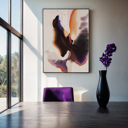 Canvas Print Velvet Bloom III abstract brown-orange-purple design on crafting canvas by Tailored Canvases on Tampa Home & Garden Store