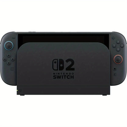 Nintendo Switch 2 gaming console with gray dock; Joy-Cons, blue left ring, orange right ring on Tampa Home & Garden Store