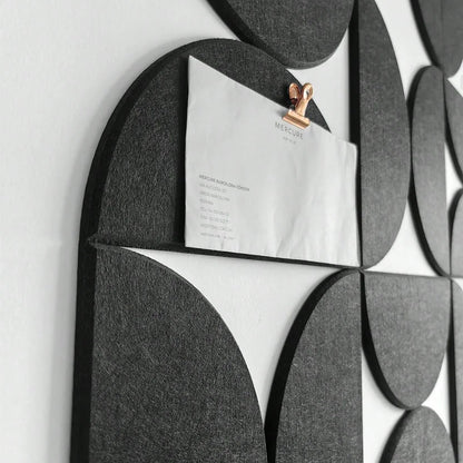 Perfecsy 12pcs felt wall panel kit semicircular black tiles with self-adhesive board on Tampa Home & Garden Store