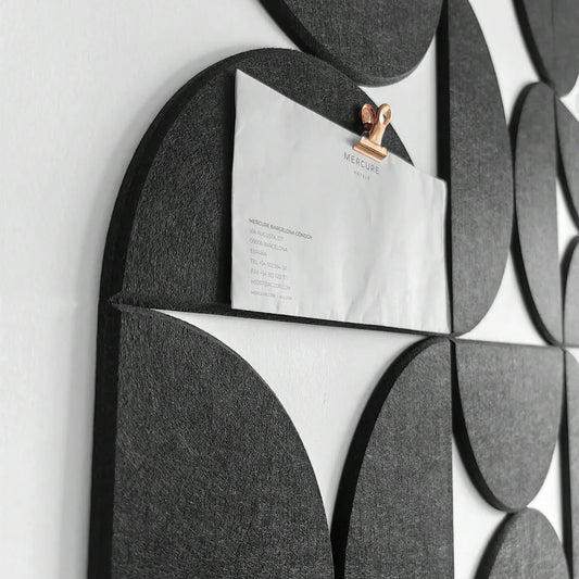 Perfecsy 12pcs felt wall panel kit semicircular black tiles with self-adhesive board on Tampa Home & Garden Store