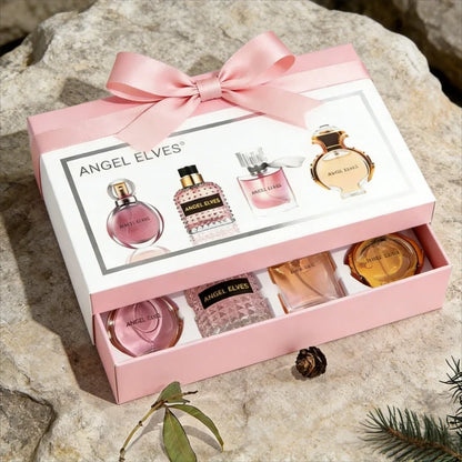 Piece Unisex Perfume Gift Box set by Silcy Skin with pink box and five mini perfume bottles on Tampa Home & Garden Store