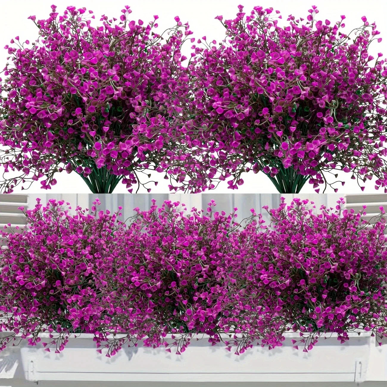 Perfecsy 12-bunch artificial flowers pink shrubs UV resistant plastic for garden edging on Tampa Home & Garden Store