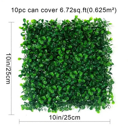 Artificial boxwood grass wall panels 10pcs green greenery backdrop for decor Perfecsy on Tampa Home & Garden Store