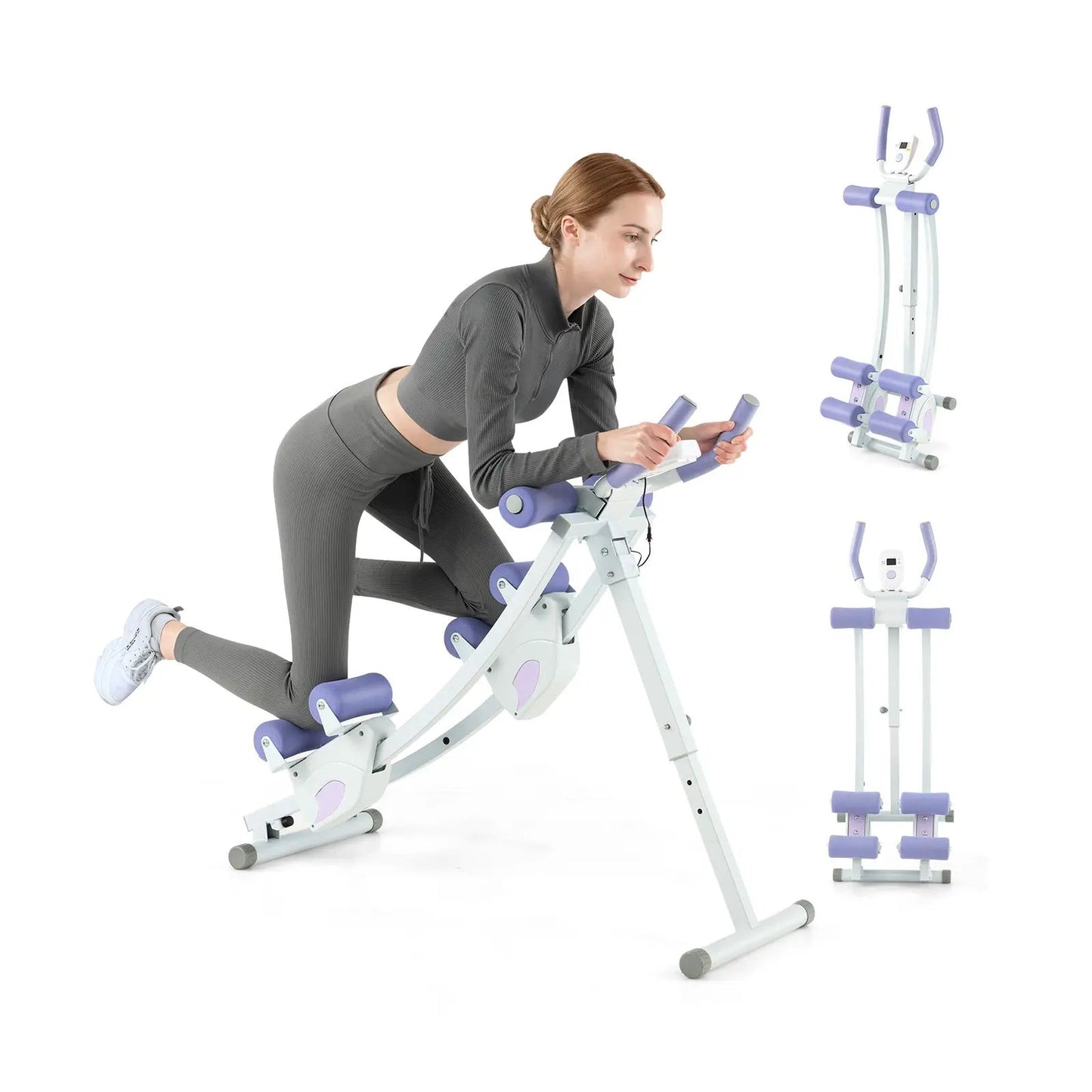 Ab Machine with LCD Monitor and 4 Heights Purple