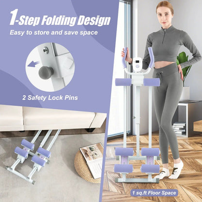 Ab Machine with LCD Monitor and 4 Heights Purple