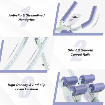 Ab Machine with LCD Monitor and 4 Heights Purple