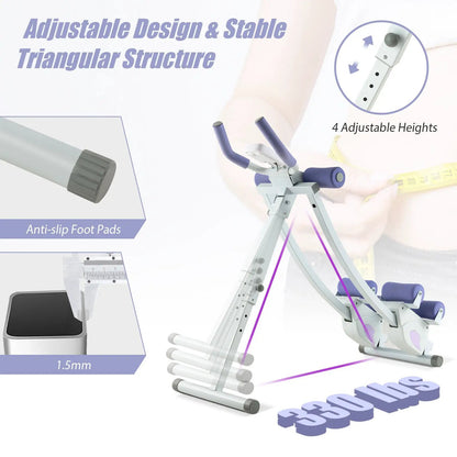 Ab Machine with LCD Monitor and 4 Heights Purple