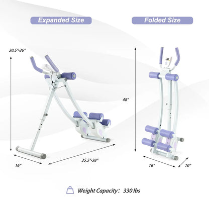 Ab Machine with LCD Monitor and 4 Heights Purple