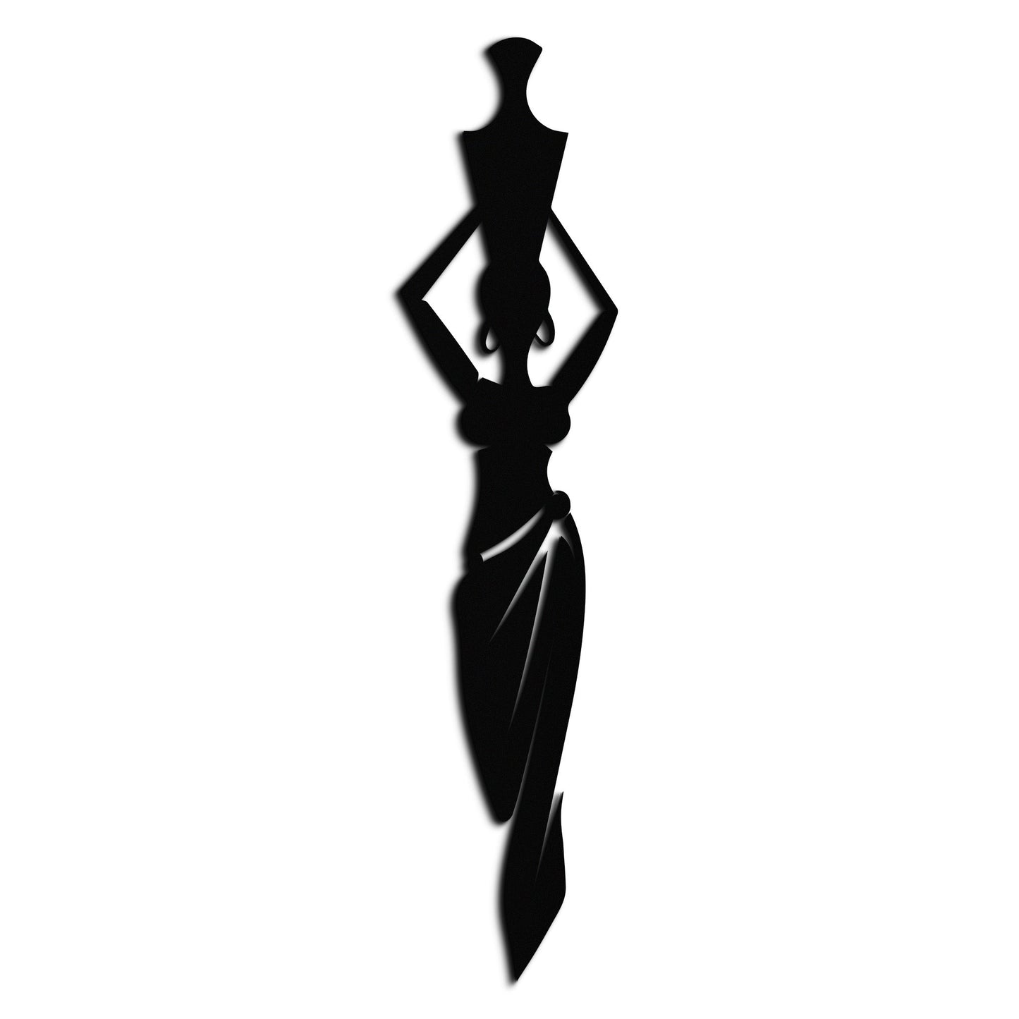 Abstract African Woman Metal Wall Art - Modern Black Steel Wall Decor - KAF125 - Tampa Home & Garden Store