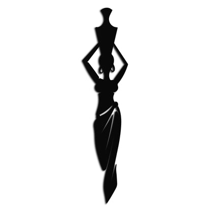 Abstract African Woman Metal Wall Art - Modern Black Steel Wall Decor - KAF125 - Tampa Home & Garden Store