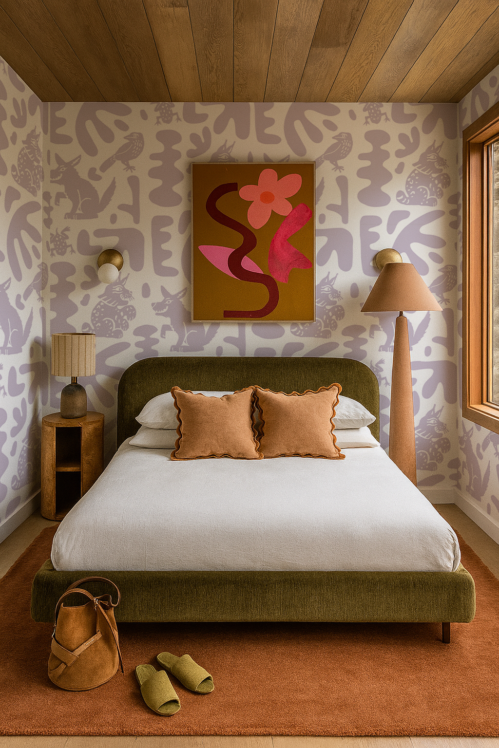 Abstract Animales Wallpaper, lavender - Tampa Home & Garden Store