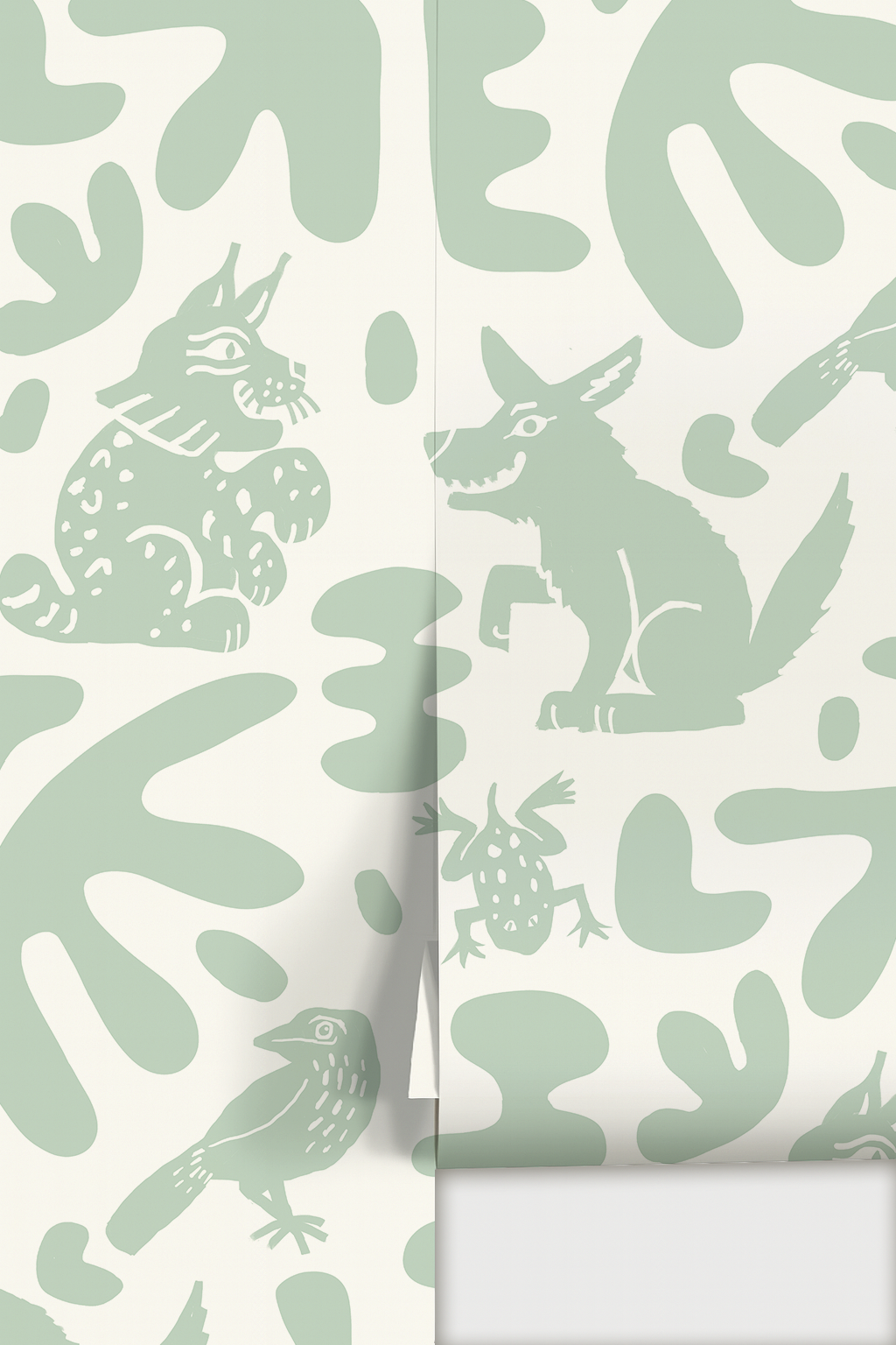 Abstract Animales Wallpaper, mint - Tampa Home & Garden Store