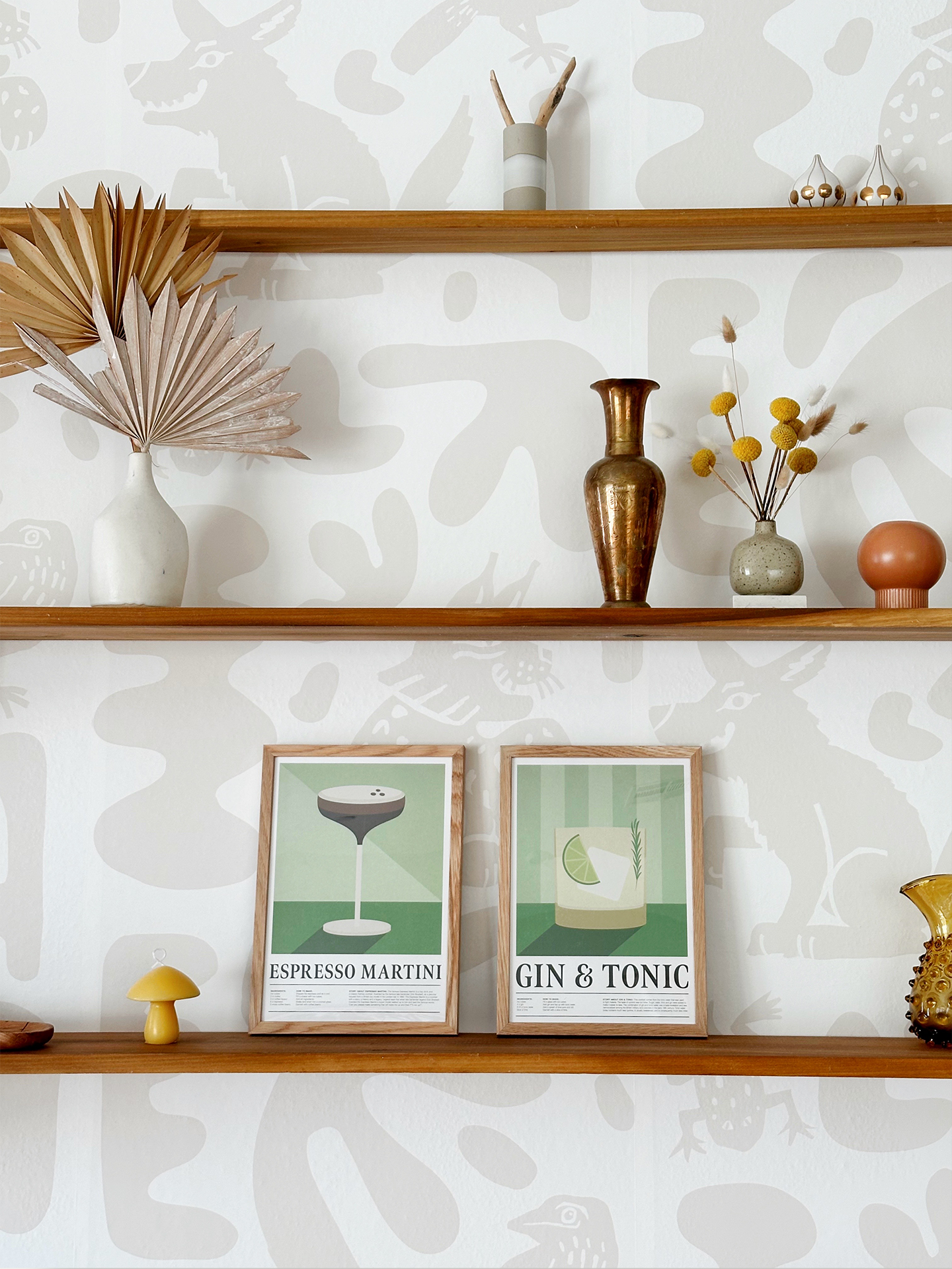 Abstract Animales Wallpaper, white & neutral - Tampa Home & Garden Store