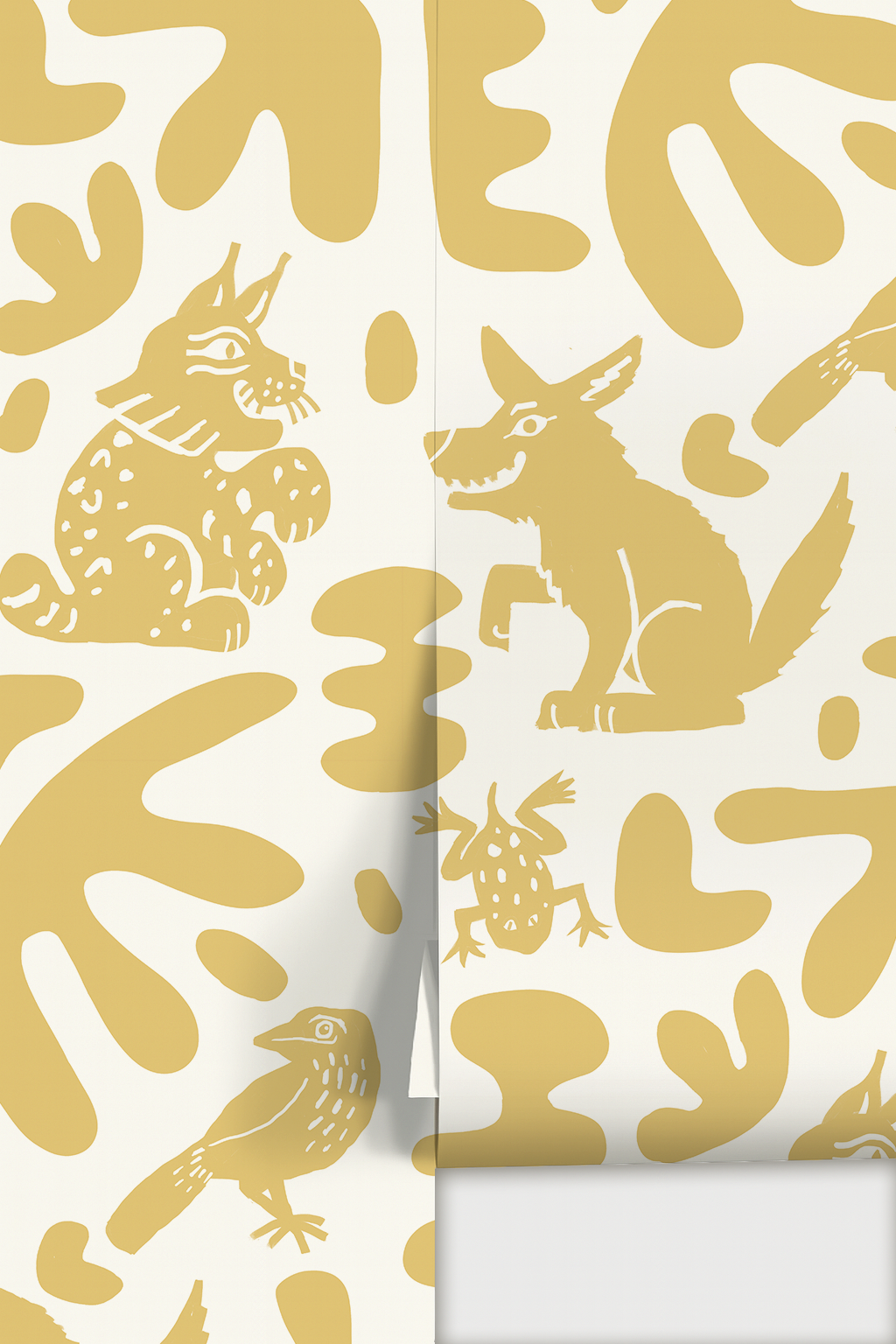 Abstract Animales Wallpaper, yellow - Tampa Home & Garden Store