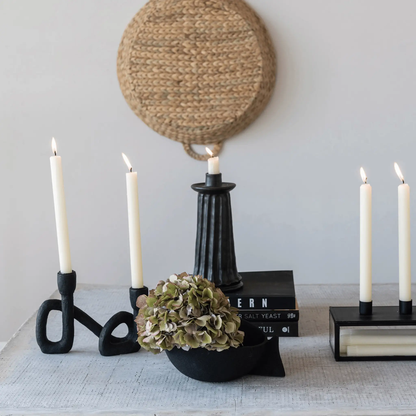 Abstract Double Taper Candle Holder in Black - Tampa Home & Garden Store