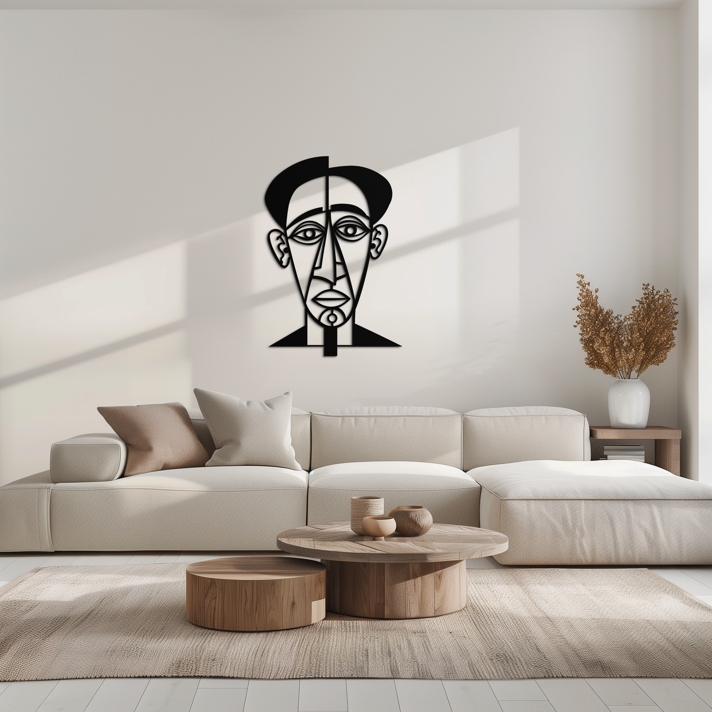 Abstract Face Line Art Metal Wall Decor – Modern Black Minimalist Sculpture- KAF509 - Tampa Home & Garden Store