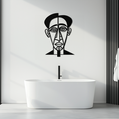Abstract Face Line Art Metal Wall Decor – Modern Black Minimalist Sculpture- KAF509 - Tampa Home & Garden Store