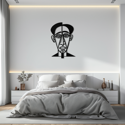 Abstract Face Line Art Metal Wall Decor – Modern Black Minimalist Sculpture- KAF509 - Tampa Home & Garden Store