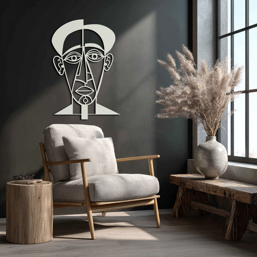 Abstract Face Line Art Metal Wall Decor – Modern Black Minimalist Sculpture- KAF509 - Tampa Home & Garden Store