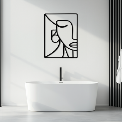 Abstract Face Metal Wall Art - Modern Minimalist Steel Decor - KAF063 - Tampa Home & Garden Store