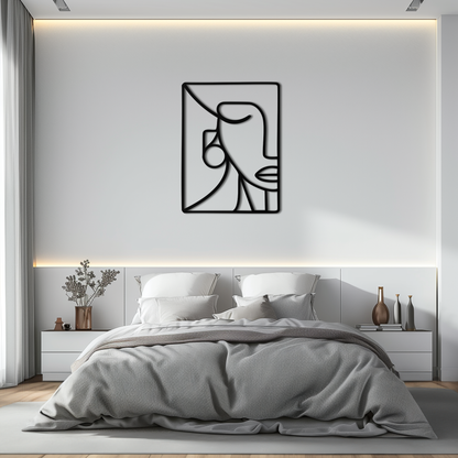 Abstract Face Metal Wall Art - Modern Minimalist Steel Decor - KAF063 - Tampa Home & Garden Store