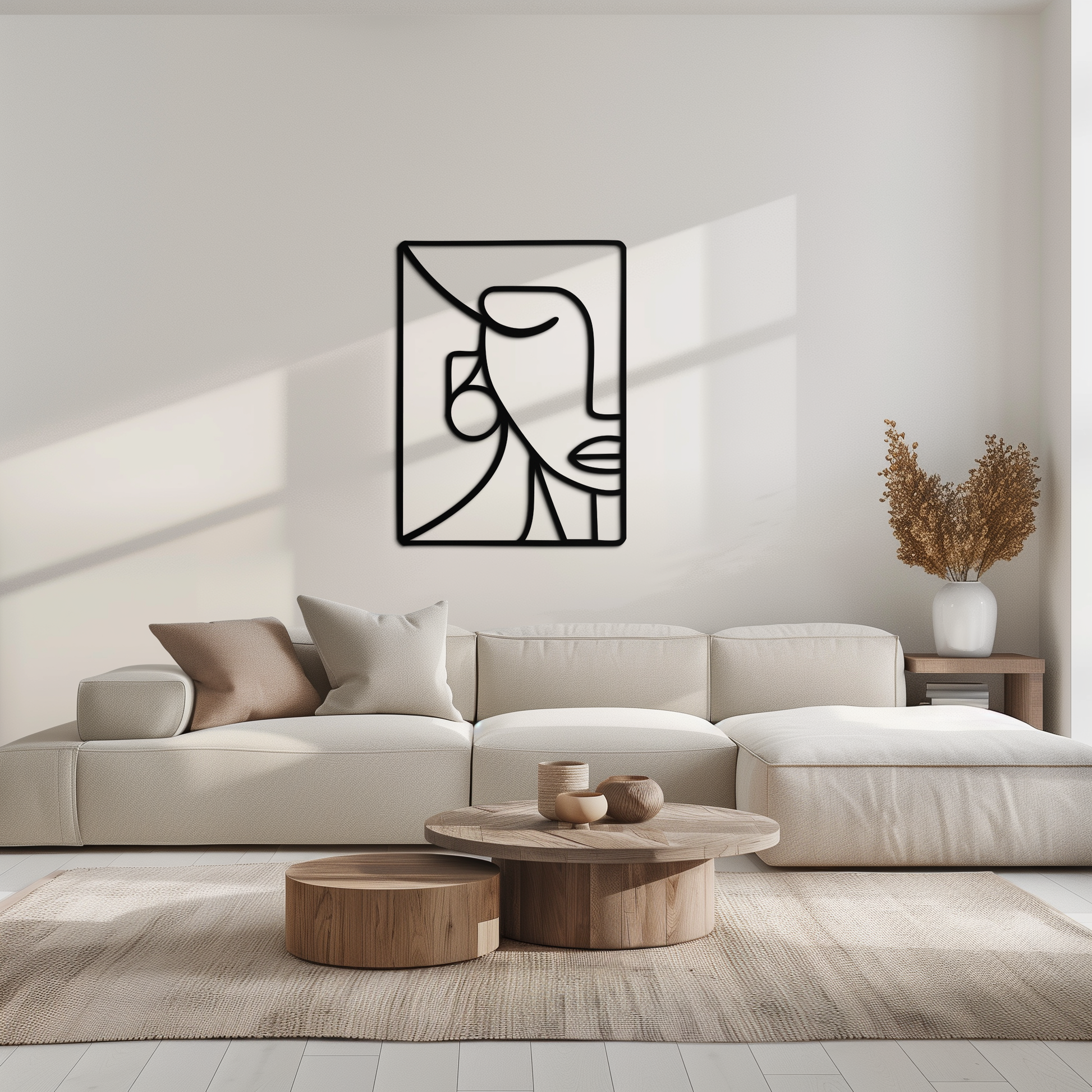 Abstract Face Metal Wall Art - Modern Minimalist Steel Decor - KAF063 - Tampa Home & Garden Store