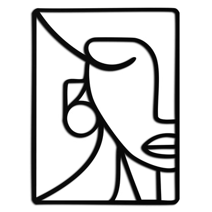 Abstract Face Metal Wall Art - Modern Minimalist Steel Decor - KAF063 - Tampa Home & Garden Store