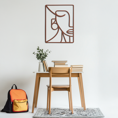 Abstract Face Metal Wall Art - Modern Minimalist Steel Decor - KAF063 - Tampa Home & Garden Store