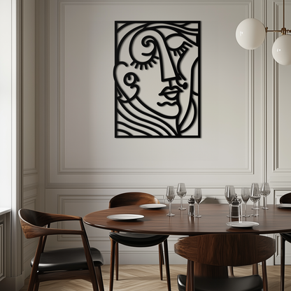Abstract Face Silhouette Metal Wall Art – Modern Minimalist Line Art for Contemporary Interiors- KAF348 - Tampa Home & Garden Store