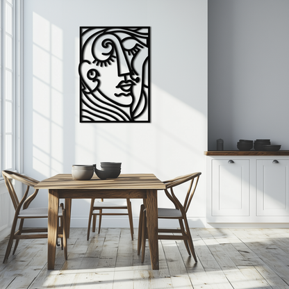 Abstract Face Silhouette Metal Wall Art – Modern Minimalist Line Art for Contemporary Interiors- KAF348 - Tampa Home & Garden Store