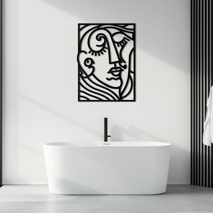 Abstract Face Silhouette Metal Wall Art – Modern Minimalist Line Art for Contemporary Interiors- KAF348 - Tampa Home & Garden Store