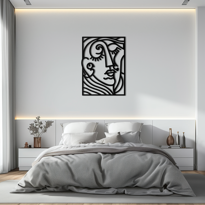 Abstract Face Silhouette Metal Wall Art – Modern Minimalist Line Art for Contemporary Interiors- KAF348 - Tampa Home & Garden Store