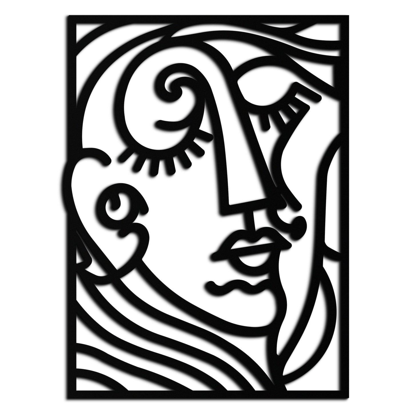 Abstract Face Silhouette Metal Wall Art – Modern Minimalist Line Art for Contemporary Interiors- KAF348 - Tampa Home & Garden Store