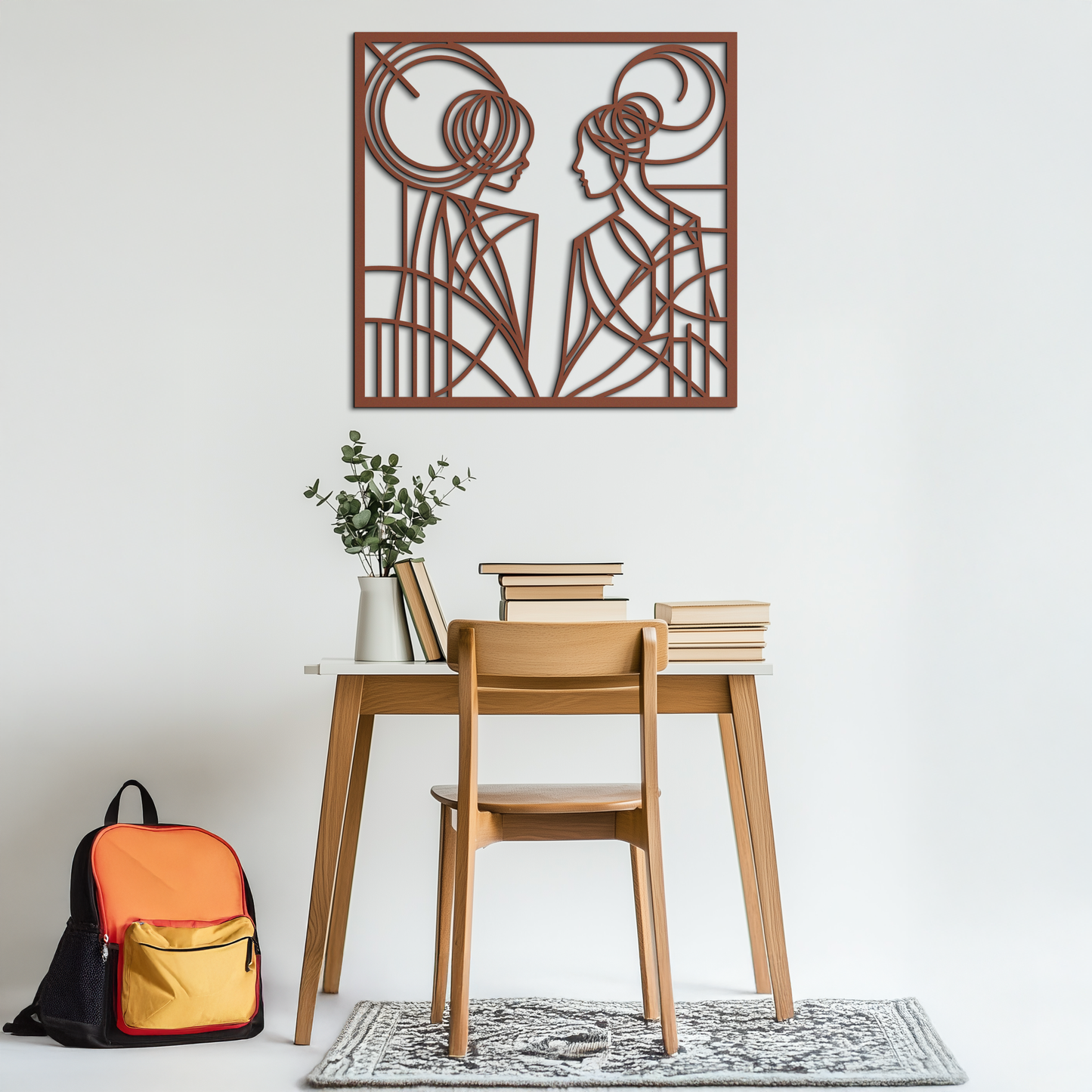 Abstract Female Duo Silhouette Metal Wall Art – Modern Minimalist Women Line Design- KAF324 - Tampa Home & Garden Store