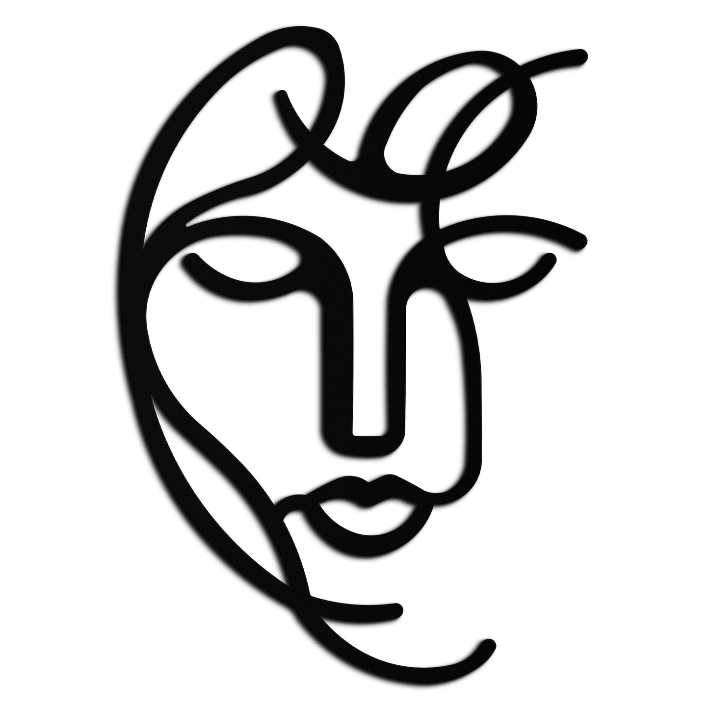 Abstract Female Line Art Metal Wall Decor – Elegant Woman Silhouette with Microphone- KAF376 - Tampa Home & Garden Store
