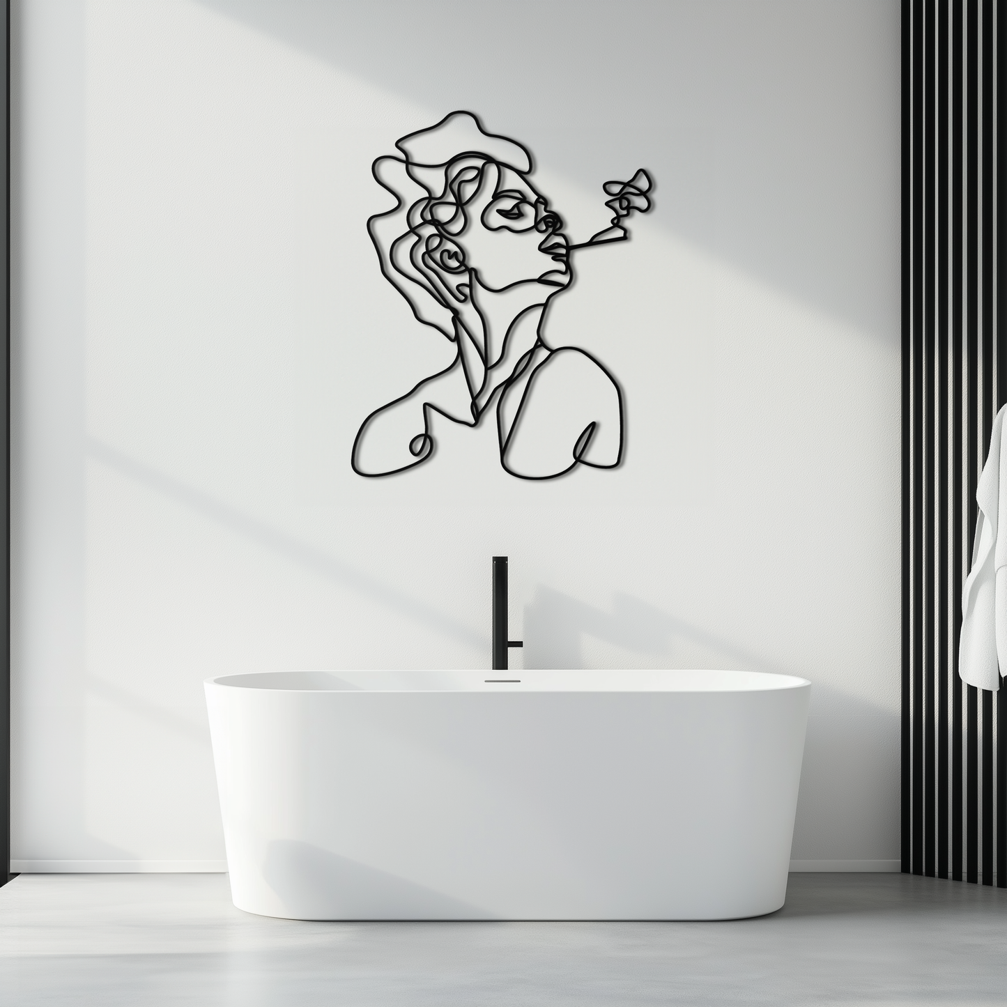 Abstract Female Line Art Metal Wall Decor – Modern Minimalist Face Sculpture - KAF071 - Tampa Home & Garden Store