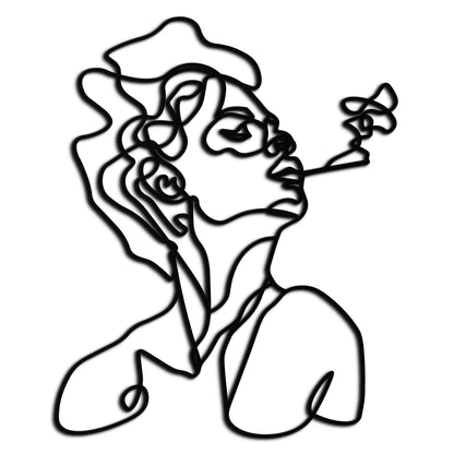 Abstract Female Line Art Metal Wall Decor – Modern Minimalist Face Sculpture - KAF071 - Tampa Home & Garden Store