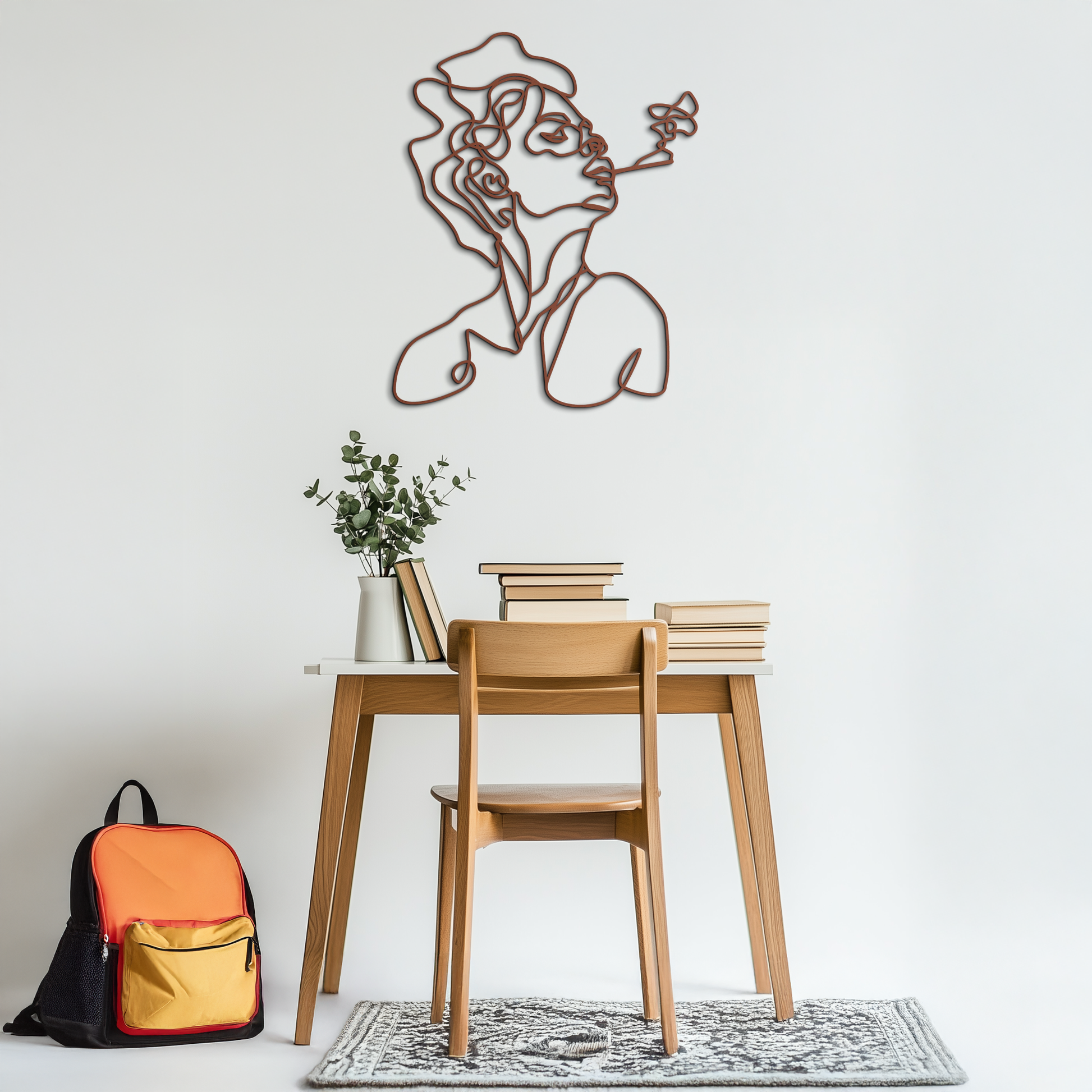 Abstract Female Line Art Metal Wall Decor – Modern Minimalist Face Sculpture - KAF071 - Tampa Home & Garden Store