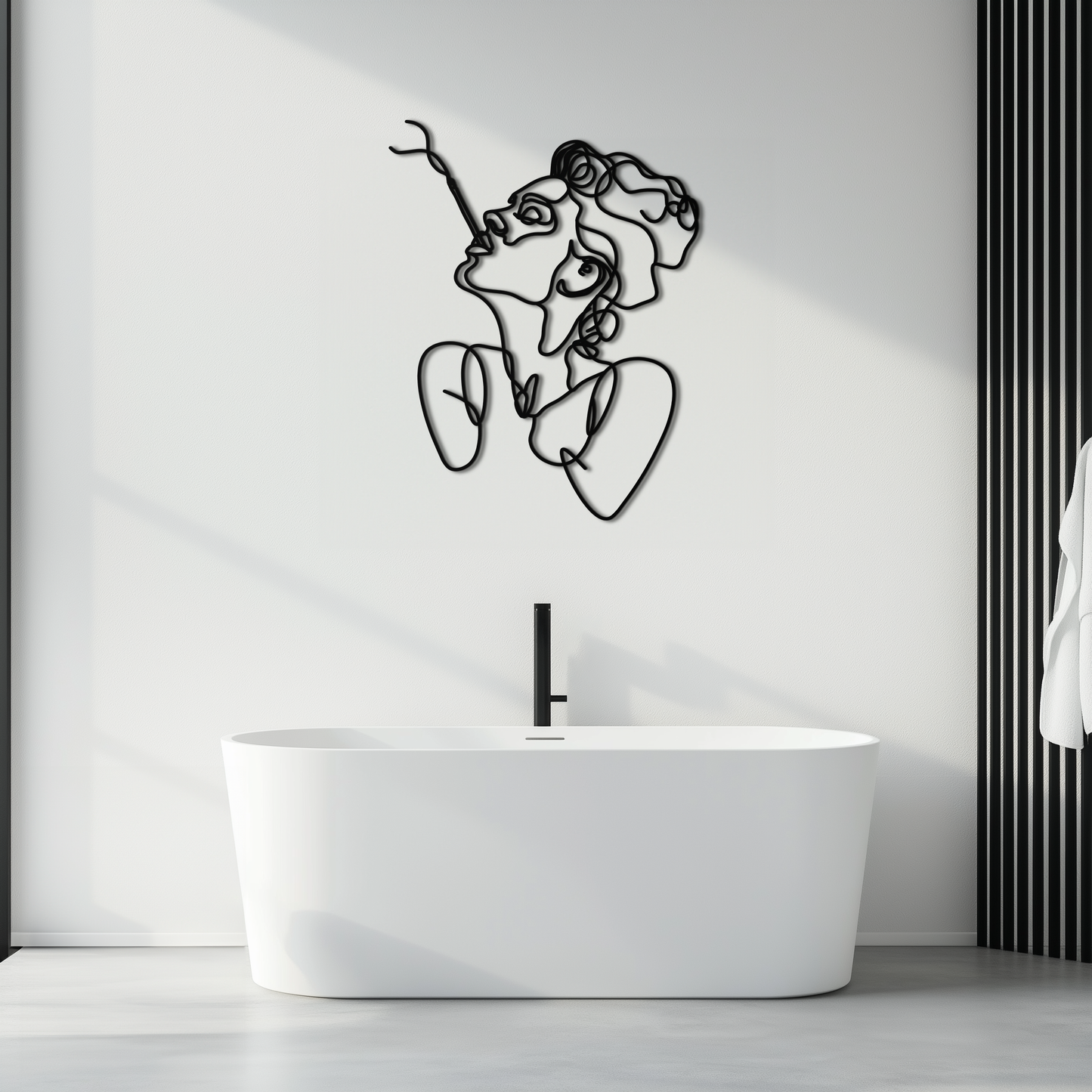 Abstract Feminine Line Art Metal Wall Decor - Minimalist Modern Design - KAF072 - Tampa Home & Garden Store