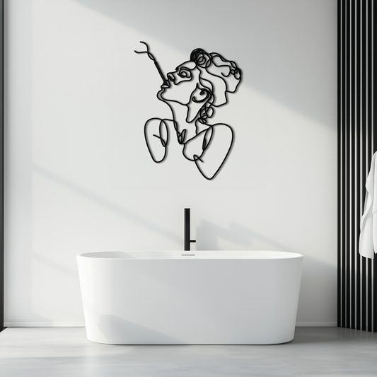 Abstract Feminine Line Art Metal Wall Decor - Minimalist Modern Design - KAF072 - Tampa Home & Garden Store
