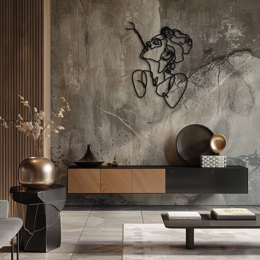 Abstract Feminine Line Art Metal Wall Decor - Minimalist Modern Design - KAF072 - Tampa Home & Garden Store