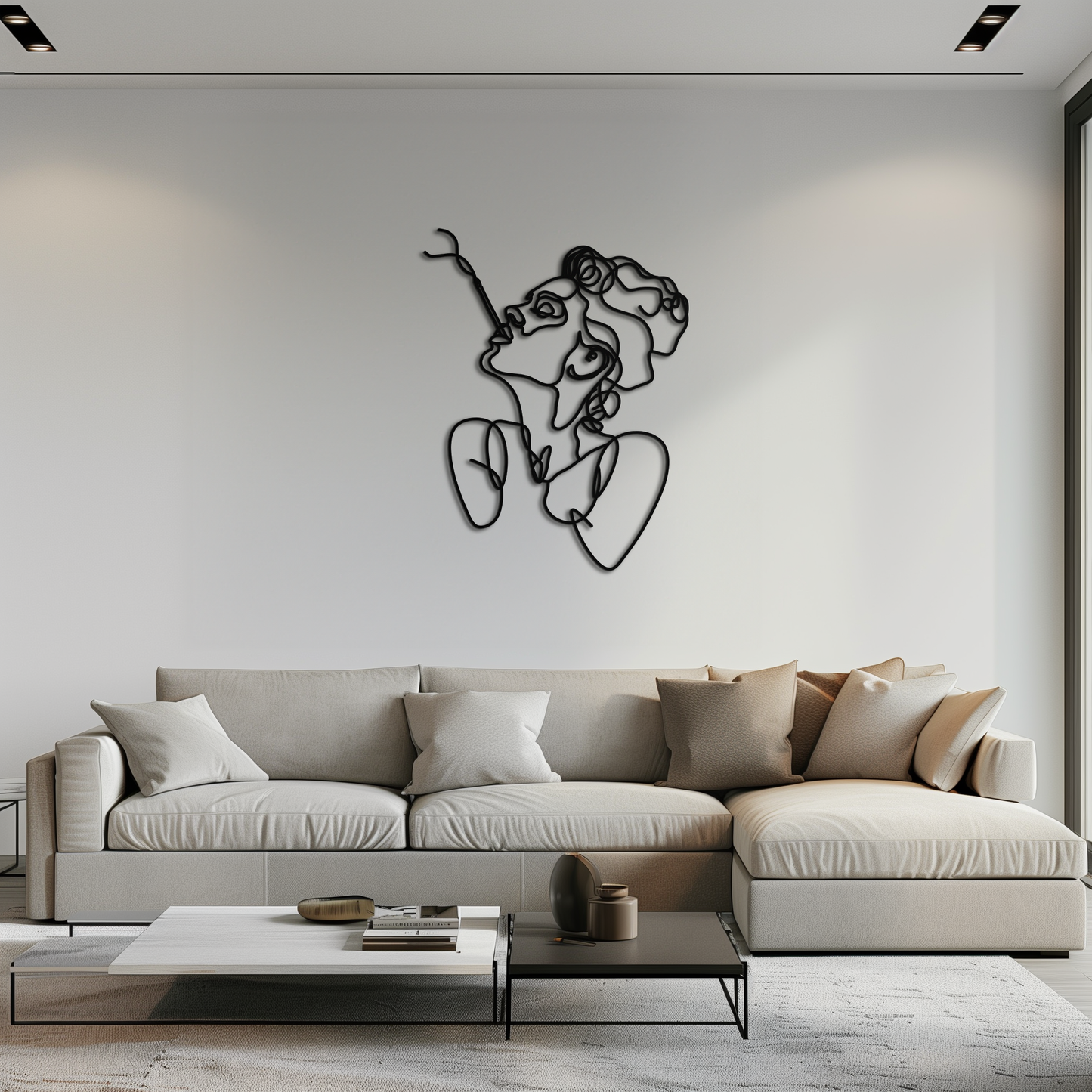 Abstract Feminine Line Art Metal Wall Decor - Minimalist Modern Design - KAF072 - Tampa Home & Garden Store