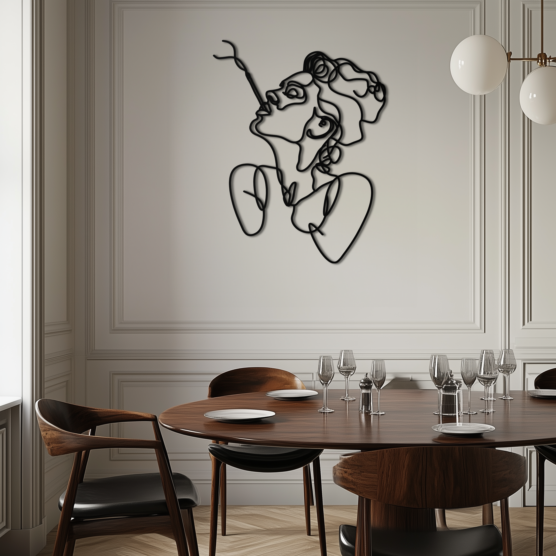 Abstract Feminine Line Art Metal Wall Decor - Minimalist Modern Design - KAF072 - Tampa Home & Garden Store