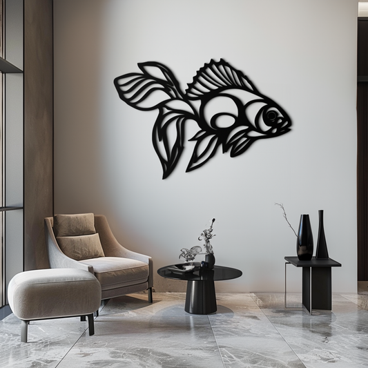 Abstract Fish Metal Wall Art - Modern Steel Wall Decor - KAF101 - Tampa Home & Garden Store