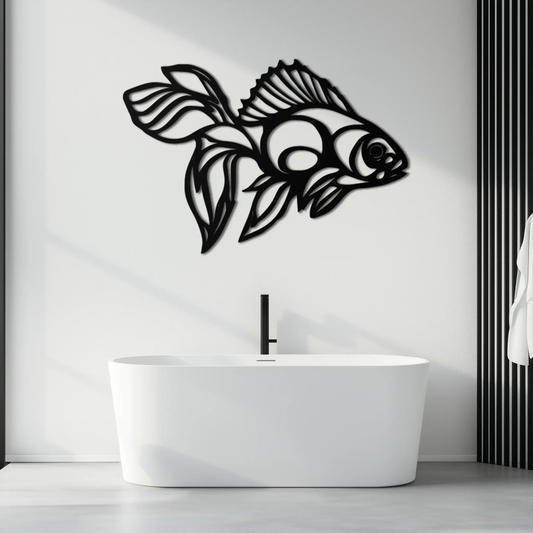 Abstract Fish Metal Wall Art - Modern Steel Wall Decor - KAF101 - Tampa Home & Garden Store