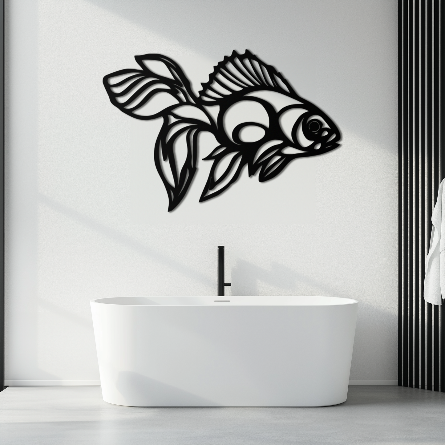 Abstract Fish Metal Wall Art - Modern Steel Wall Decor - KAF101 - Tampa Home & Garden Store