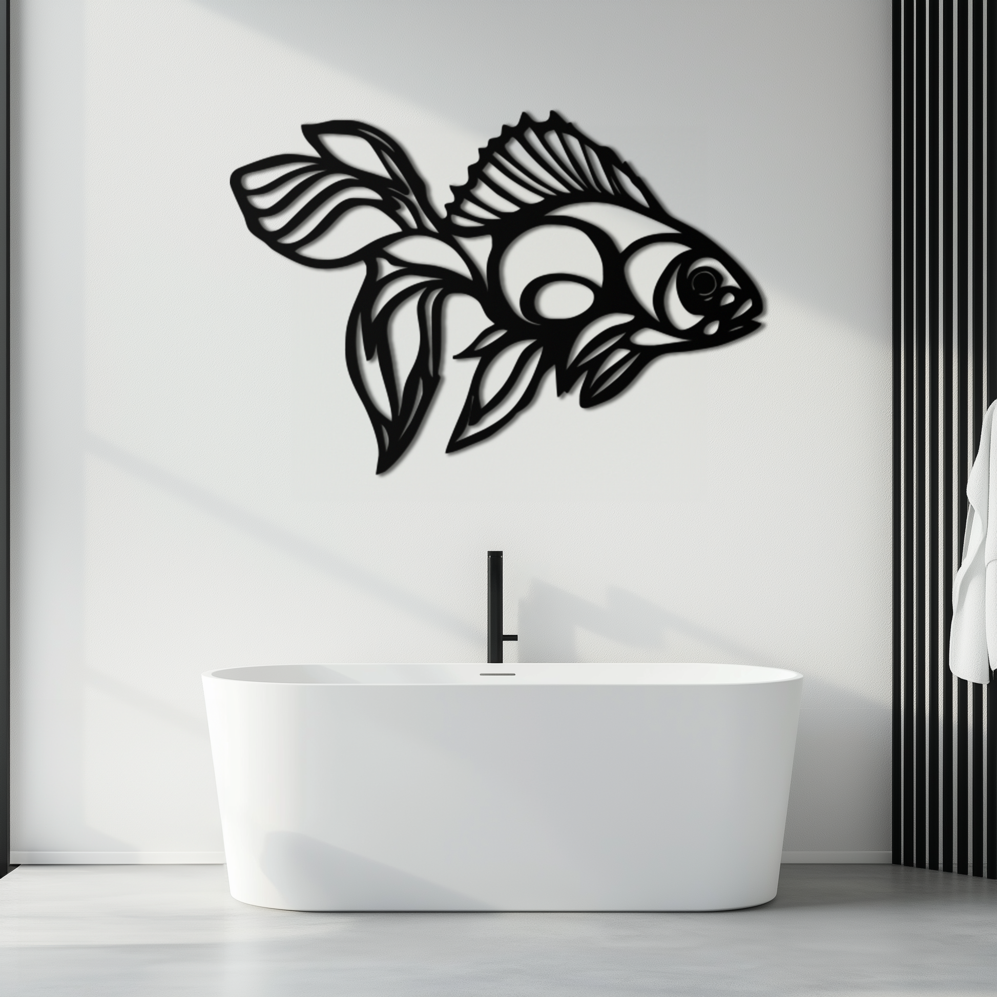 Abstract Fish Metal Wall Art - Modern Steel Wall Decor - KAF101 - Tampa Home & Garden Store