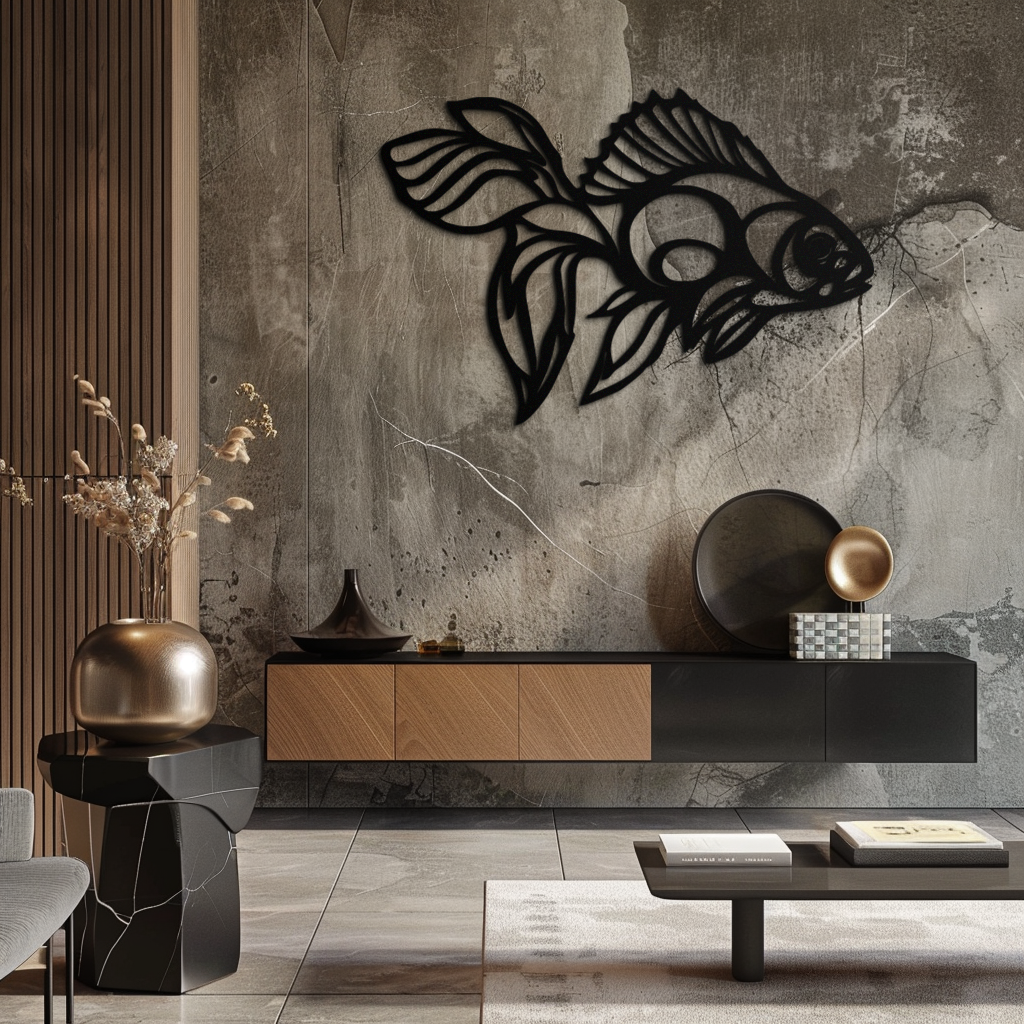 Abstract Fish Metal Wall Art - Modern Steel Wall Decor - KAF101 - Tampa Home & Garden Store