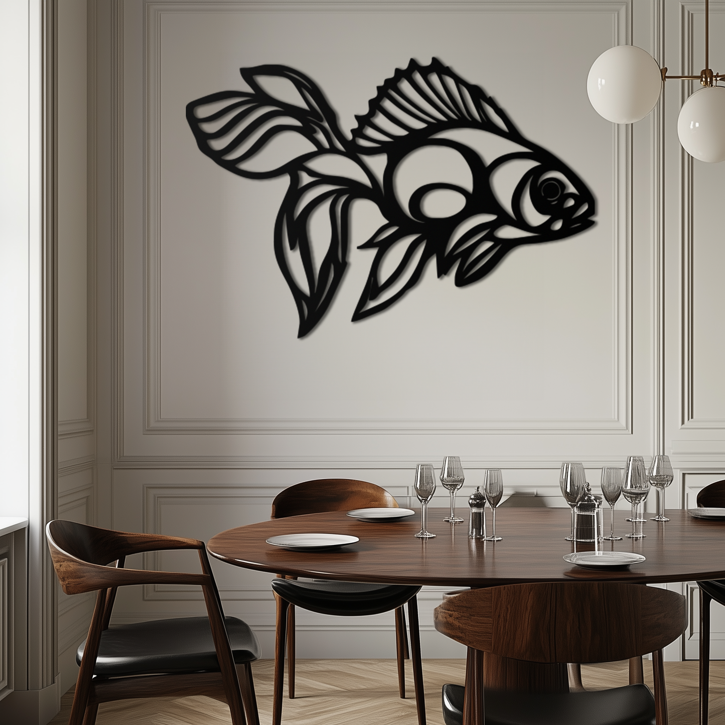 Abstract Fish Metal Wall Art - Modern Steel Wall Decor - KAF101 - Tampa Home & Garden Store